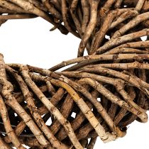 Product Wreath Made of Natural Branches and Rattan, Round, 35cm, Brown