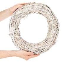 Product 40cm Whitewashed Twig Wreath – Natural Wooden Decoration for DIY and Home Styling