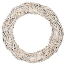 Product White Wooden Twig Wreath 50cm for Crafting and Decorating