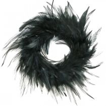 Feather wreath black small Ø11cm Easter decoration real feathers