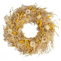 Product Decorative wreath oat wreath natural wreath straw flowers yellow Ø29cm