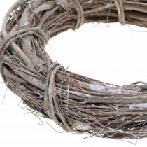 Decorative wreath willow Ø20cm, washed white
