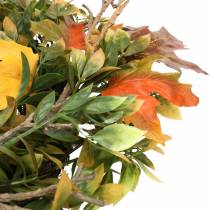 Wreath of autumn leaves artificially green, yellow, orange Ø45cm
