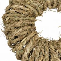 Braided straw wreath Ø35cm rustic decorative wreath nature