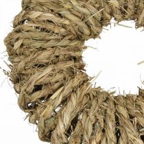 Product Braided straw wreath Ø35cm rustic decorative wreath nature