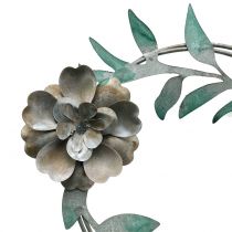 Garden pin flower wreath metal H63cm