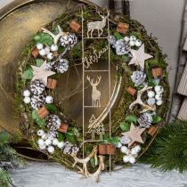 Product Wreath natural wreath wooden wreath branches moss glitter Ø40cm