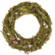 Wreath natural wreath wooden wreath branches moss glitter Ø40cm