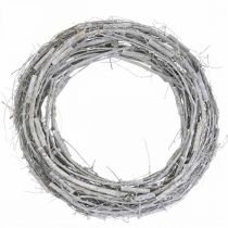 Product Deco wreath Ø50cm whitened elm branches with vines door wreath large