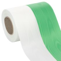 Product Moiré wreath ribbon 125mm x 25m in green and white, taffeta-woven ribbon, national ribbon, decorative ribbon