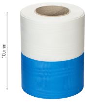 Product Moiré Blue and White Wreath Ribbon 125 mm – High-quality mourning and decorative ribbon, national ribbon with an elegant look, 25m roll