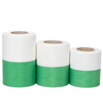 Product Green and white moiré wreath ribbons, various widths, 25m