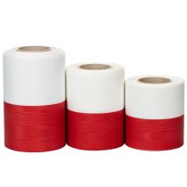 Product White and red moiré wreath ribbons, various widths, 25m