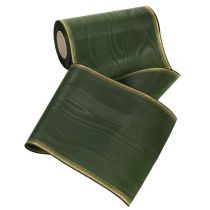 Product Moiré wreath ribbon 200mm dark green with pearl edge and taffeta weave - decorative ribbon for celebrations and funeral floristry, 25m