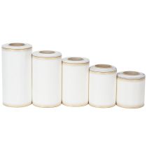 Product White moiré wreath ribbon with gold pearl edge, funeral floristry ribbon, waterproof and environmentally friendly