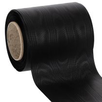 Product Black wreath ribbon 100mm 25m - mourning ribbon, bow ribbon, decorative ribbon, floristry supplies