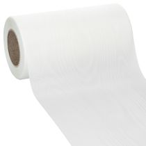 Product White wreath ribbon for funeral floristry, 175mm wide, 25m long, high-quality acetate ribbon
