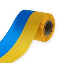 Product Wreath ribbon moiré blue-yellow 100 mm