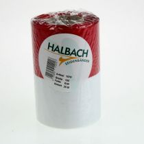 Product Moiré wreath ribbon, mourning ribbon white-red, decorative ribbon 150mm, memorial ribbon mourning fleur, acetate taffeta 25m