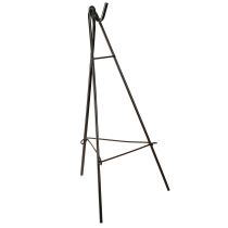 Product Wreath holder standing with hook black metal easel H56cm