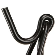 Product Wreath holder standing with hook black metal easel H56cm