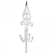 Product Wreath Holder Shabby Chic White Wreath Stand Metal 4 Hooks H76cm