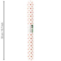 Product Crepe paper with hearts Florist's crepe Mothers Day red, white 50 × 250cm