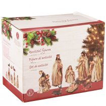 Product Nativity Figures Set 8 Figures Cream Gold Handpainted 6-12.5cm