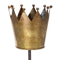 Product Metal Crown on Stake 73cm Vintage Gold Indoor Decorative Accessory