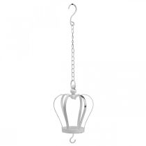 Product Decorative crown for hanging white shabby chic H20cm