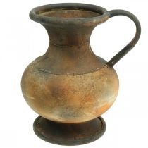 Deco jug antique look vase vintage metal garden decoration H26cm