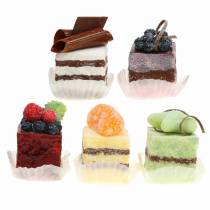 Pieces of cake artificially sorted 4×4cm 5pcs