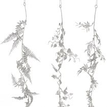 Product Artificial Garland Silver Glitter Fern Leaf Garland 180cm 3 Pcs