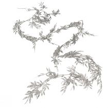 Product Artificial Garland Silver Glitter Fern Leaf Garland 180cm 3 Pcs