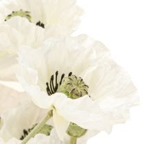Product Artificial Poppies in White Silk Flowers L78 6pcs