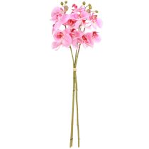 Product Artificial Orchids Pink Artificial Flowers Like Real 56cm 3 Pcs
