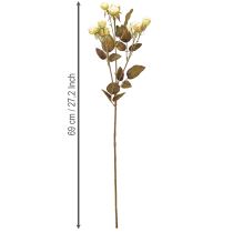 Product Artificial roses wilted Drylook 9 petals cream 69cm