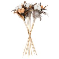 Product Artificial quail eggs, decorative feathers on a stick, 36cm, 12 pieces