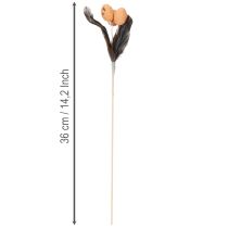 Product Artificial quail eggs, decorative feathers on a stick, 36cm, 12 pieces