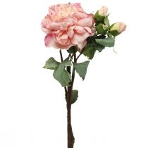 Artificial roses flower and buds artificial flower pink 57cm