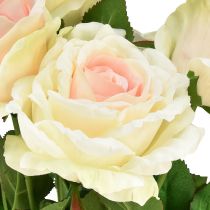 Product Artificial Roses Artificial Flower Bouquet Roses Cream Pink Pick 54cm