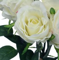 Product Artificial roses in a bunch white 30cm 8pcs