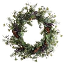 Product Artificial Advent wreath decorative wreath purple berries Ø45cm