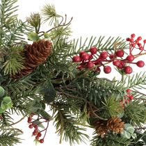 Product Artificial Advent wreath red berries decorative wreath Ø45cm