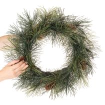 Product Artificial Pine Wreath with Cones - 60 cm - Green