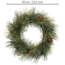 Product Artificial Pine Wreath with Cones - 60 cm - Green