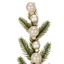 Product Artificial fir branch with white mini Christmas tree baubles, 46cm, 2 pieces