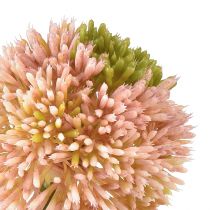 Product Artificial Allium Ornamental Onion Pink Green Ø10cm L65cm