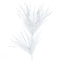 Artificial Pine Branch Decorative Branch White Glitter L80cm