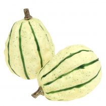 Deco pumpkin cream, green 11cm 6pcs